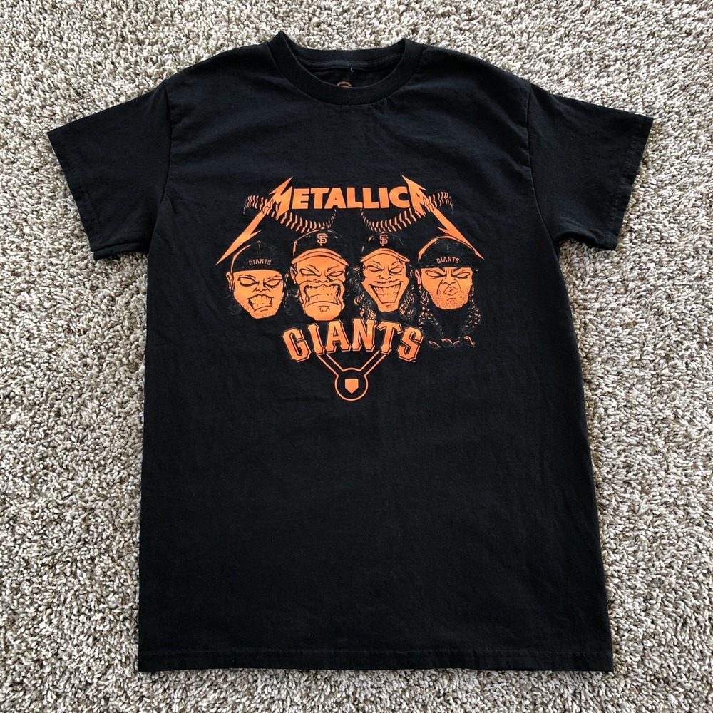 San Francisco Giants Metallica Night T-Shirt Adult Size Small Black 2022 MLB Tee